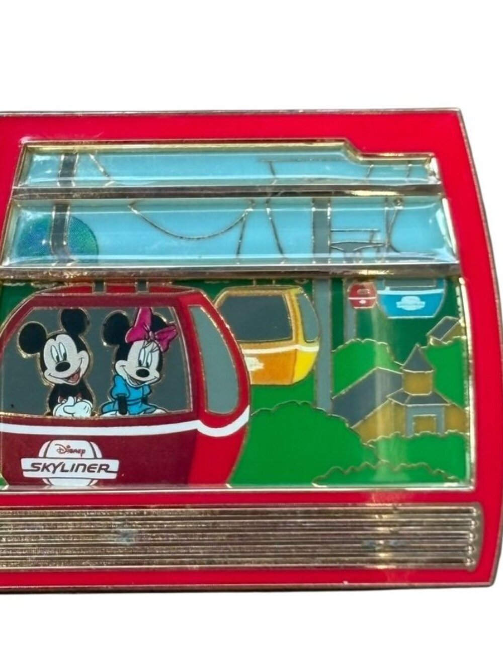Disney Skyliner Collectible Pin Mickey & Minnie Mouse Red Gondola Enamel Disney